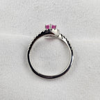 Pink Sapphire Diamond Set Twist Ring