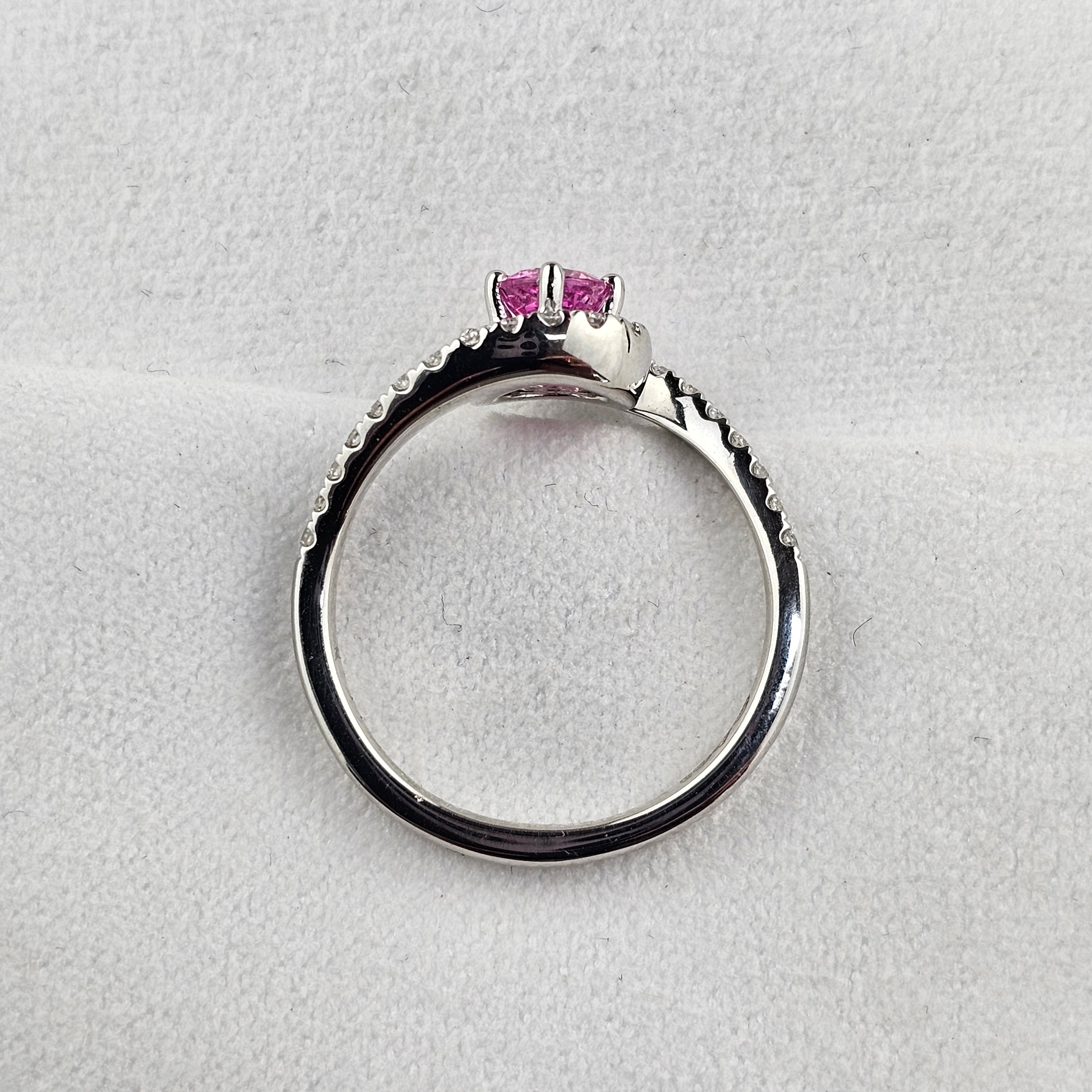 Pink Sapphire Diamond Set Twist Ring