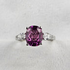 Pink Sapphire and Diamond Trilogy Ring