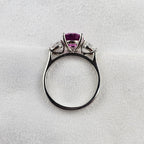 Pink Sapphire and Diamond Trilogy Ring