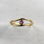 Rub Over Set Pink Sapphire Ring
