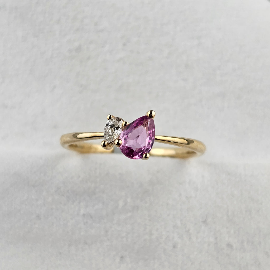 Toi et Moi Pink Sapphire and Diamond Ring