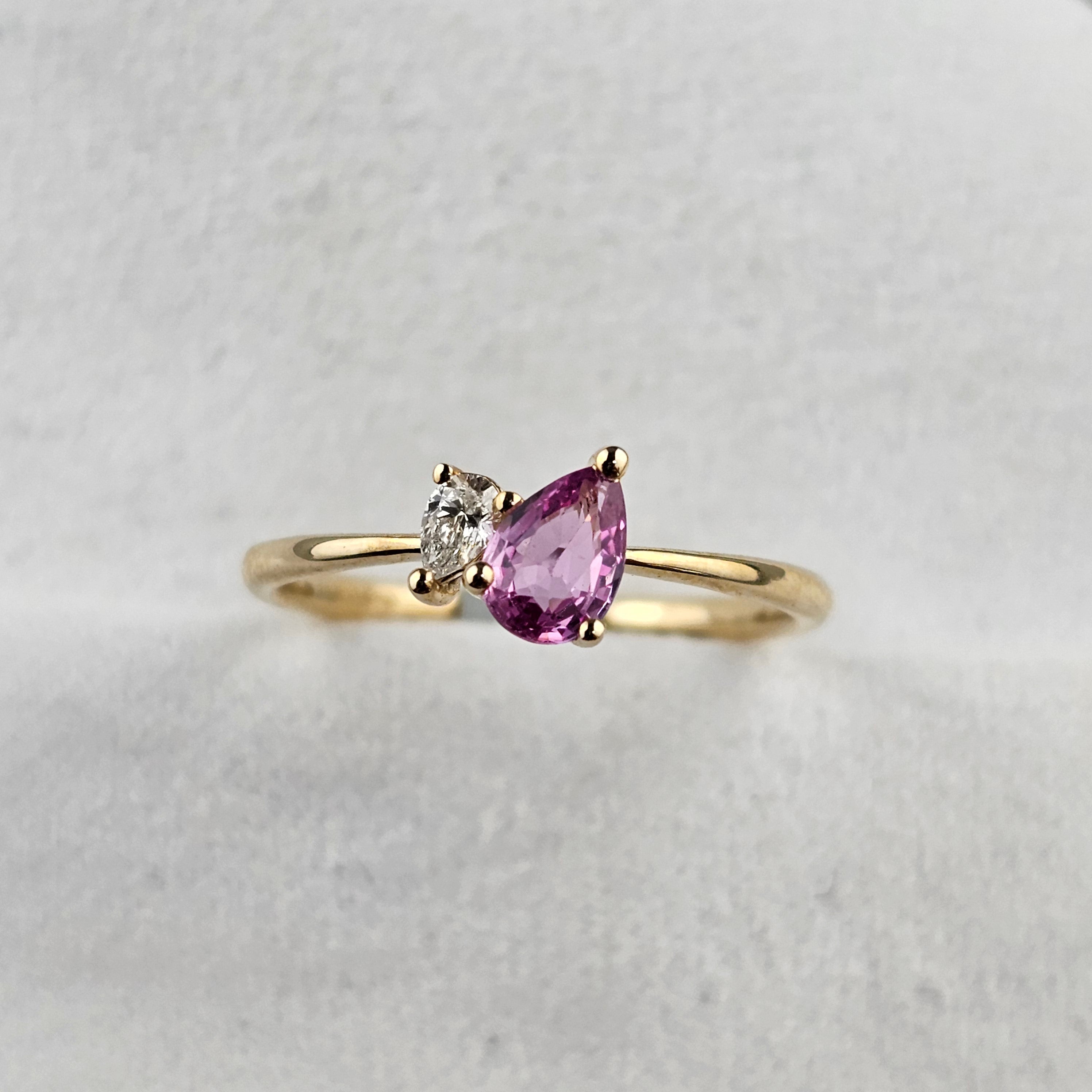 Toi et Moi Pink Sapphire and Diamond Ring
