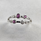 Pink Sapphire and Diamond Bubble Ring