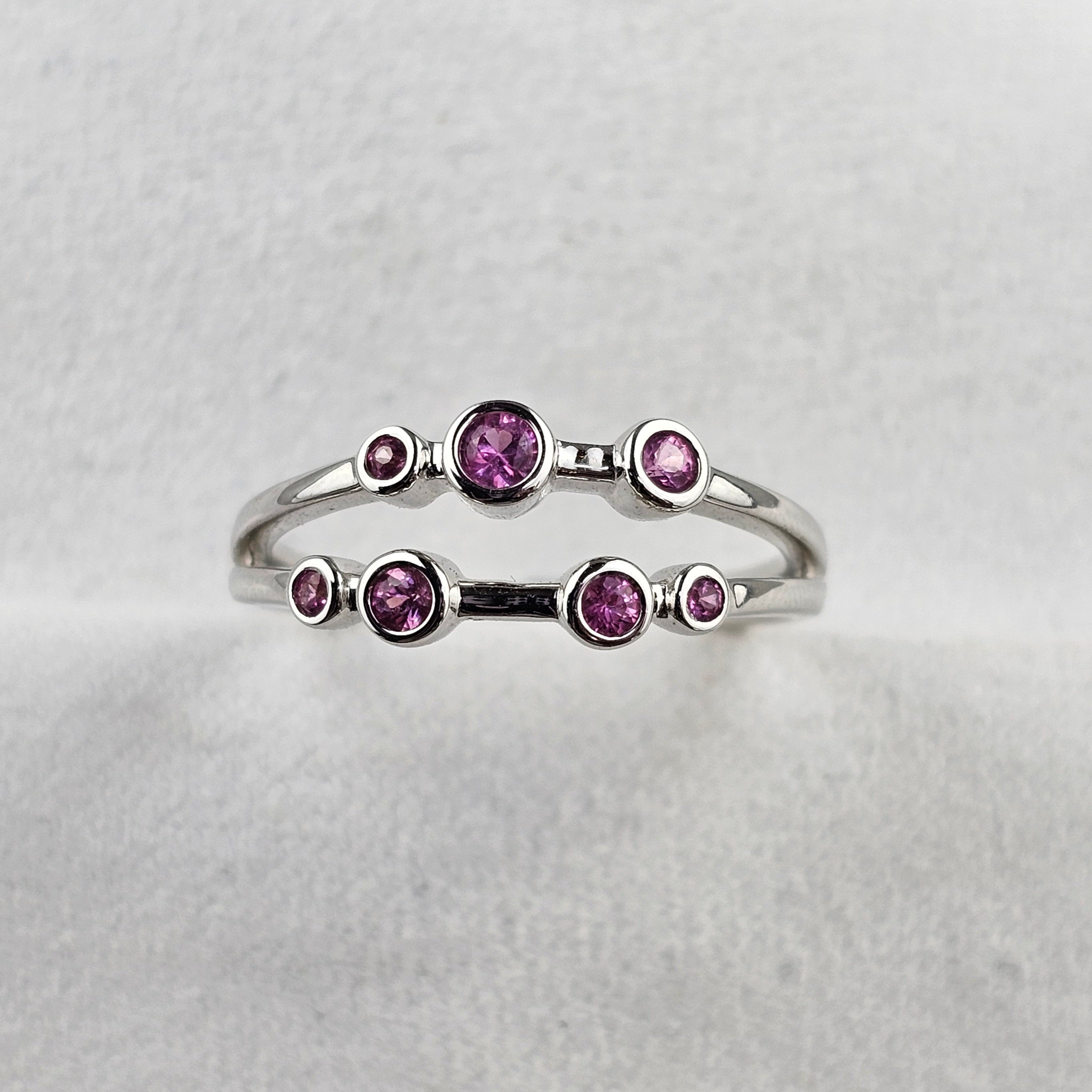 Pink Sapphire Multi Strand Bubble Ring