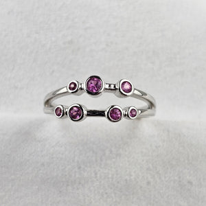 Pink Sapphire Multi Strand Bubble Ring