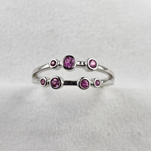 Pink Sapphire Multi Strand Bubble Ring