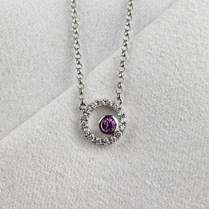 Pink Sapphire Bubble Circle Pendant