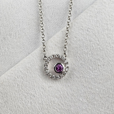 Pink Sapphire Bubble Circle Pendant