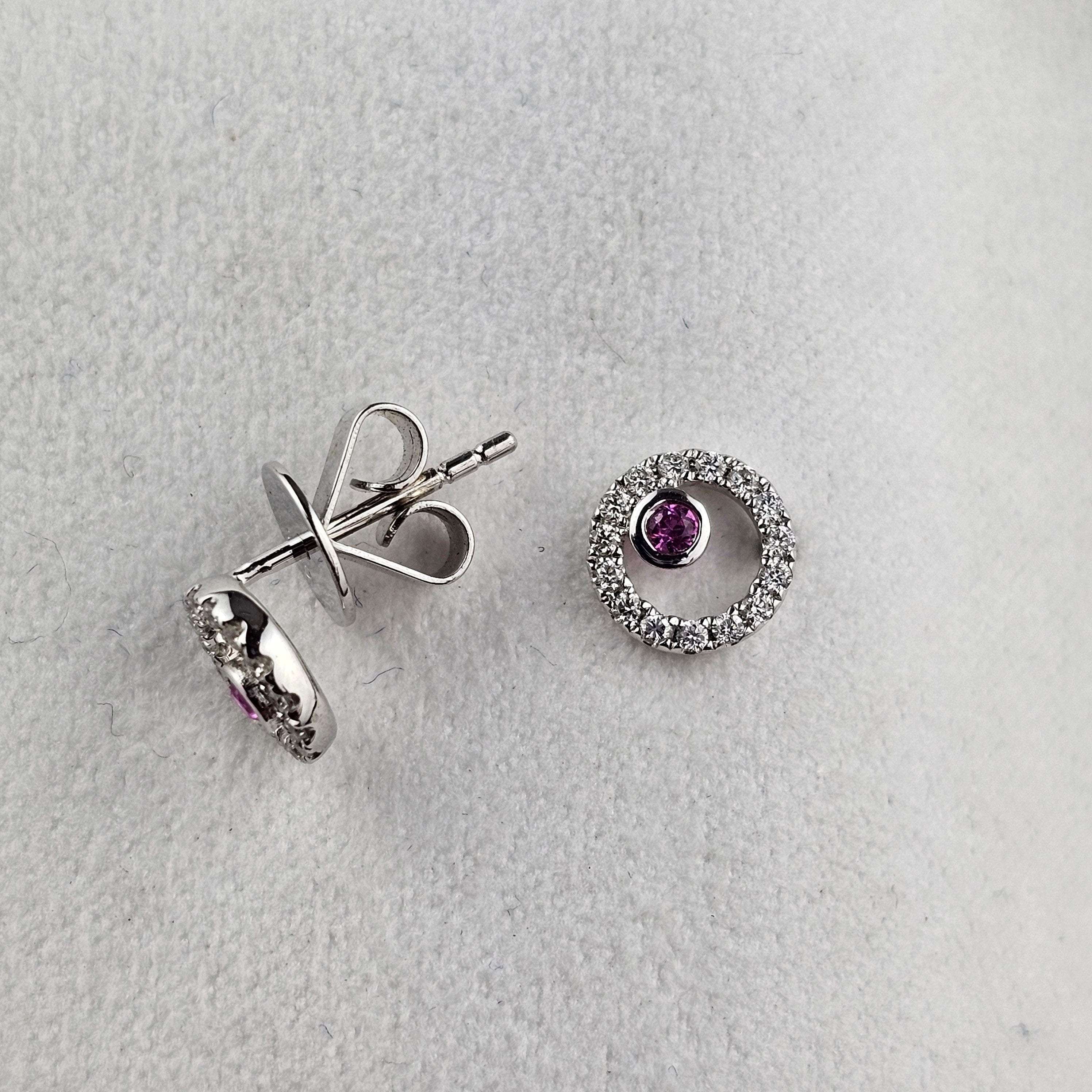 Pink Sapphire Bubble Circle Earrings