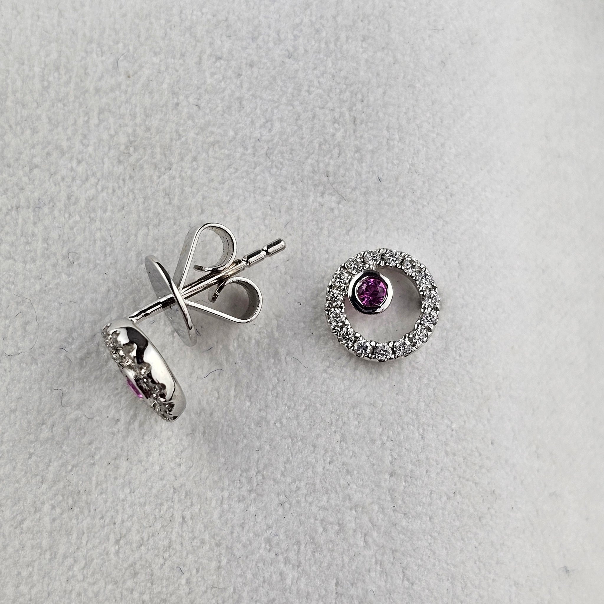 Pink Sapphire Bubble Circle Earrings