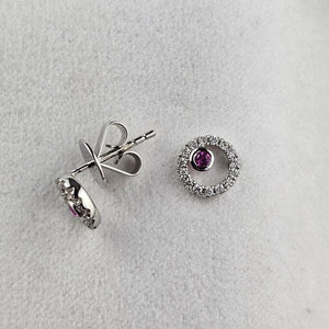 Pink Sapphire Bubble Circle Earrings