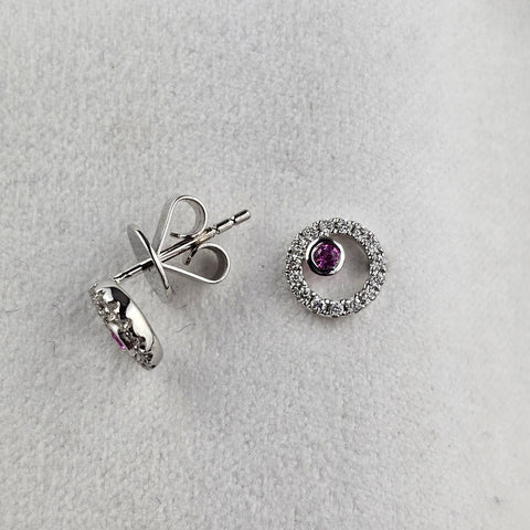 Pink Sapphire Bubble Circle Earrings