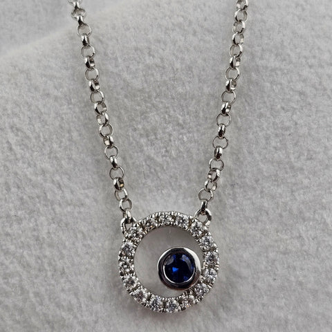 Sapphire Bubble Circle Pendant