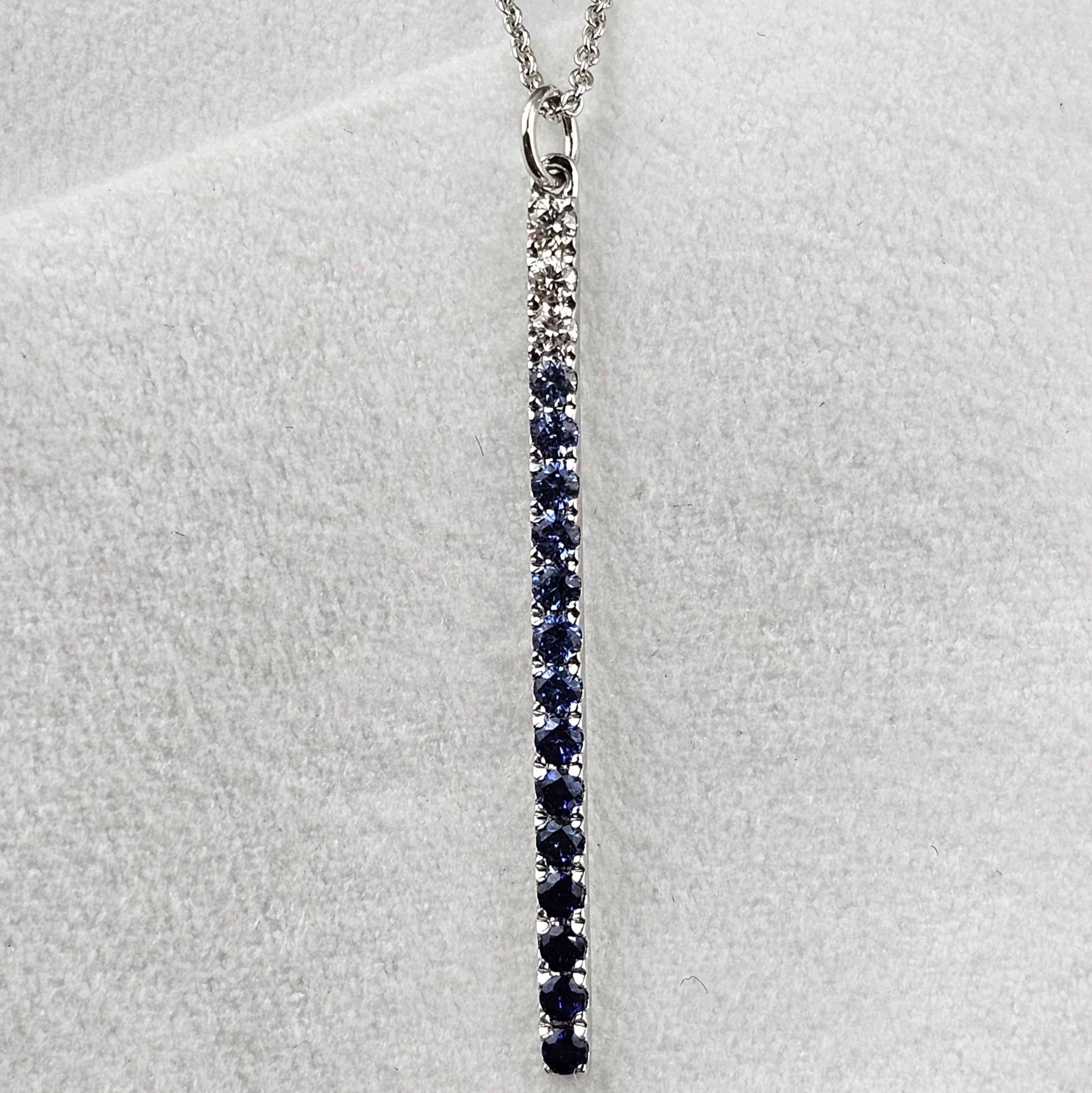 Gradient Sapphire Bar Pendant