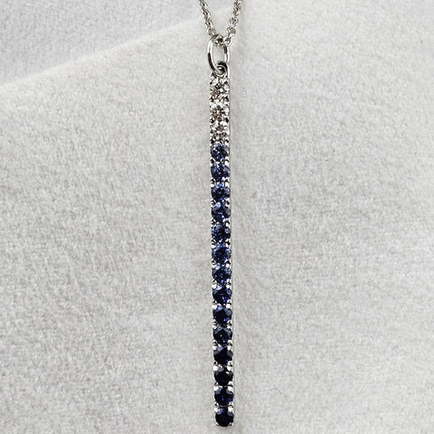 Gradient Sapphire Bar Pendant