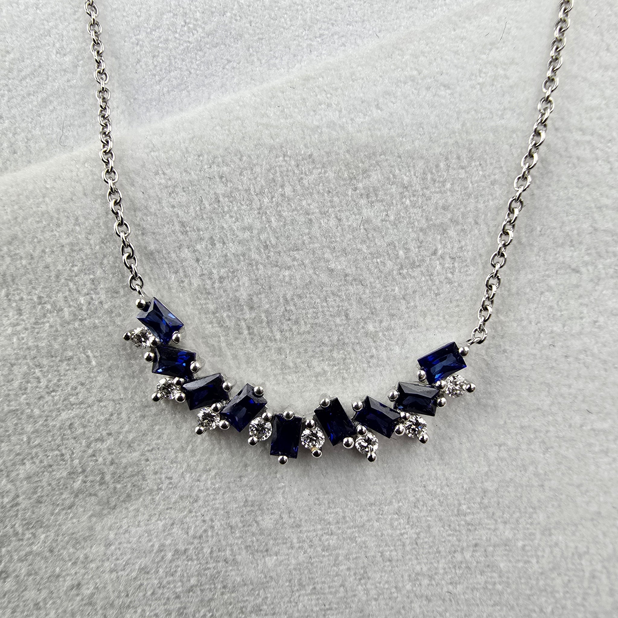 Mixed Cut Sapphire and Diamond  Pendant