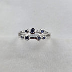 Two Row Sapphire Bubble Ring