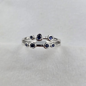 Two Row Sapphire Bubble Ring