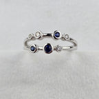 Two Row Sapphire and Diamond Bubble Ring