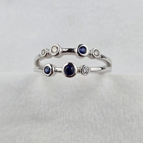 Sapphire and Diamond Wrap Ring