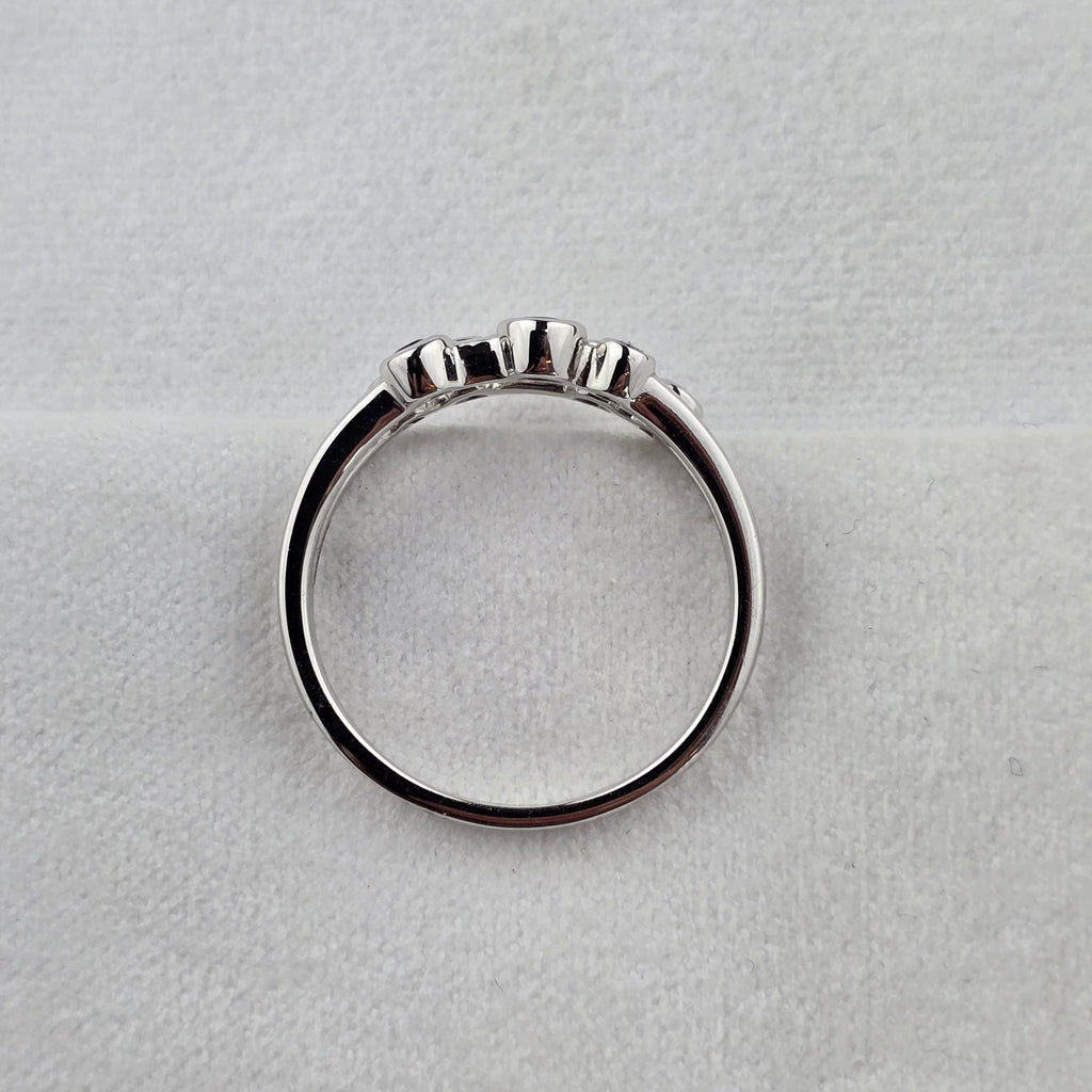Two Row Sapphire and Diamond Bubble Ring
