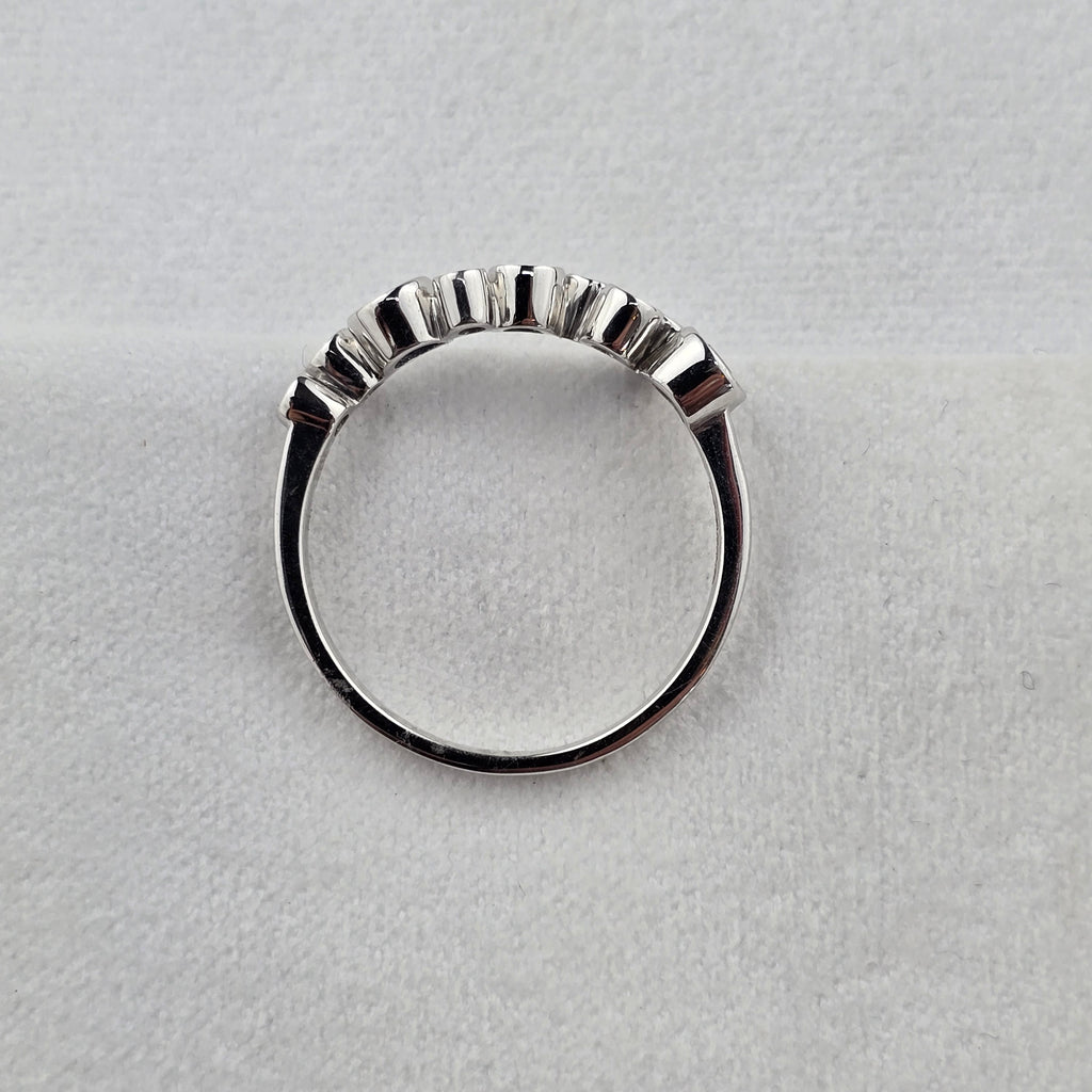 Staggered Sapphire and Diamond Ring