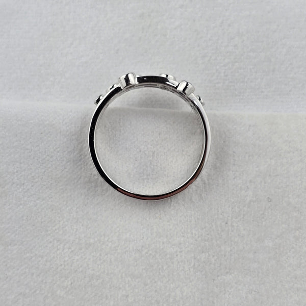 Triple Row Sapphire and Diamond Bubble Ring