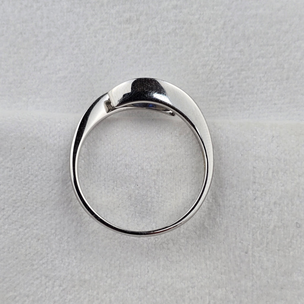 Open Shank Three Stone Sapphire and Diamond Ring