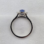 Oval Sapphire and Diamond  Halo Ring