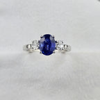Oval Sapphire and Diamond Trilogy Ring