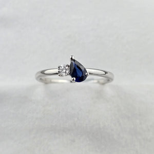 Toi et Moi Blue Sapphire and Diamond ring