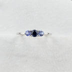 Sapphire Two Tone Trilogy Ring