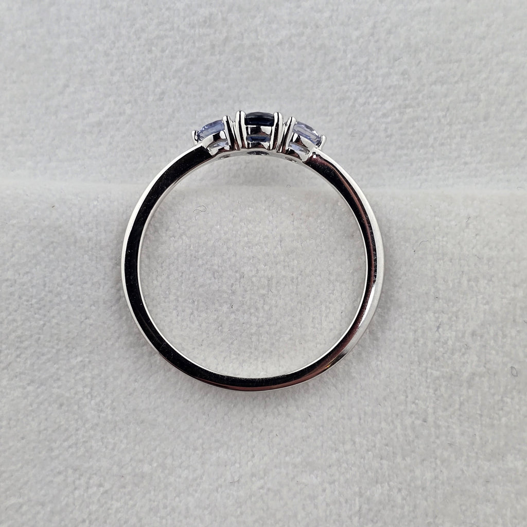 Sapphire Two Tone Trilogy Ring