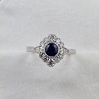 Vintage Cluster Sapphire and Diamond Ring