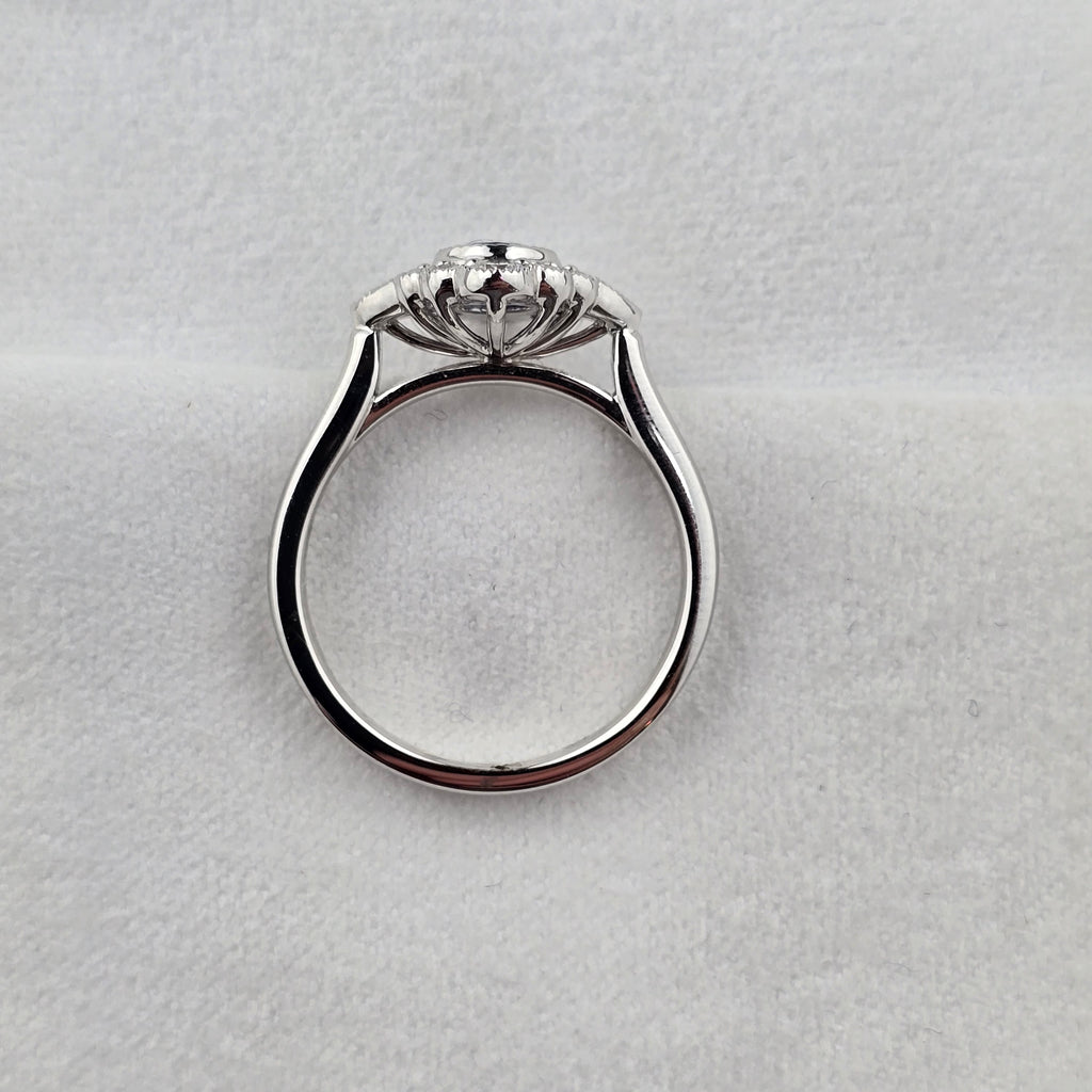 Vintage Cluster Sapphire and Diamond Ring