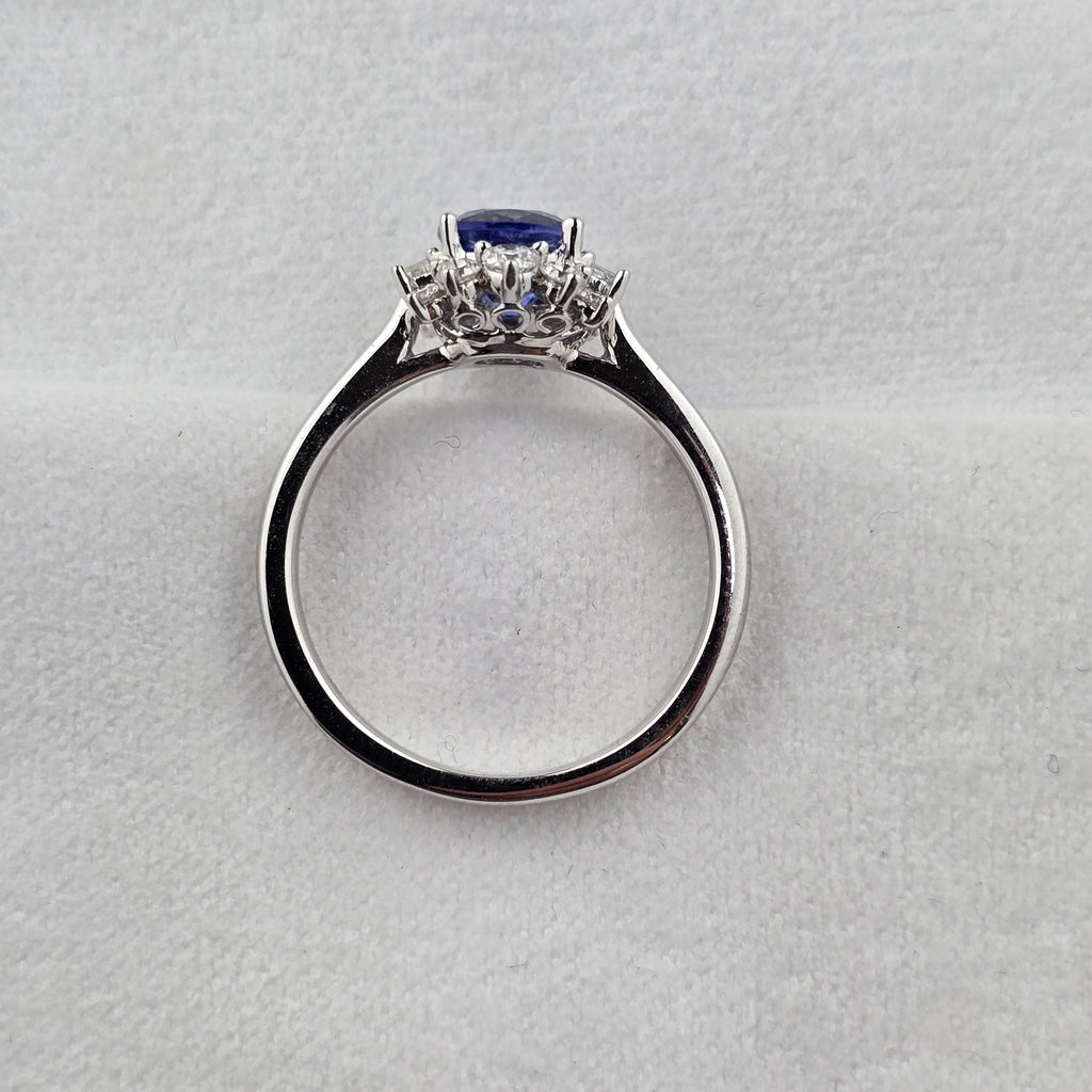 Sapphire and Diamond Vintage Cluster Ring