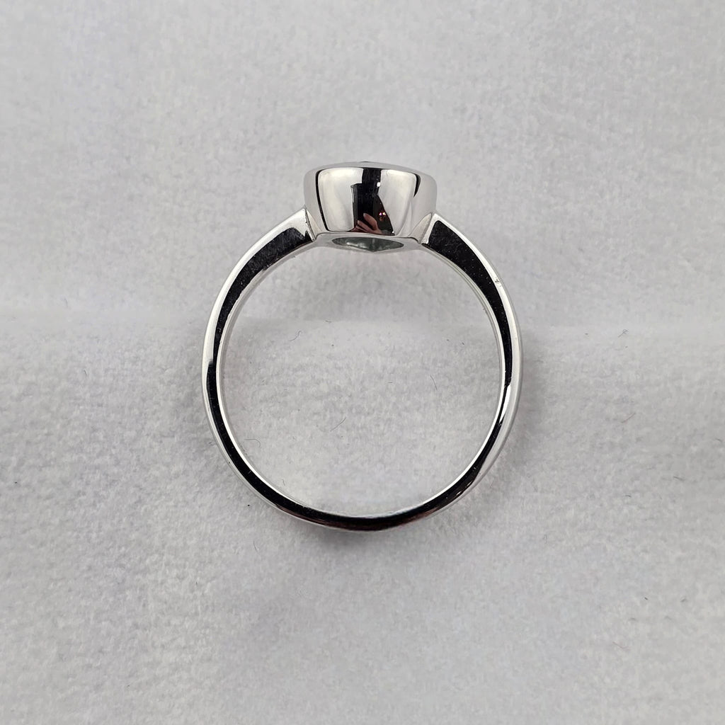 Blue Topaz Pear Rubover Ring