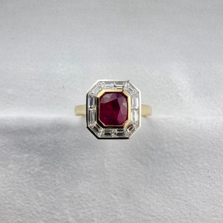 Vintage Ruby and Diamond Ring