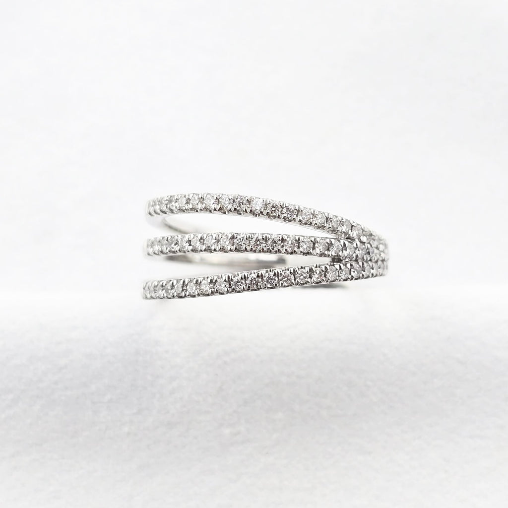 Triple Open Row Diamond Ring