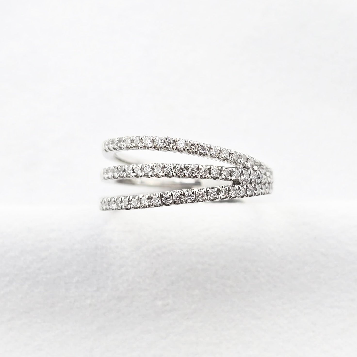 Triple Open Row Diamond Ring