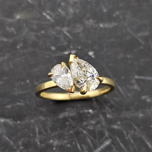 Lab Grown Pear Shape Toi et Moi Diamond Ring