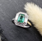 Vintage Style Emerald and Diamond Ring