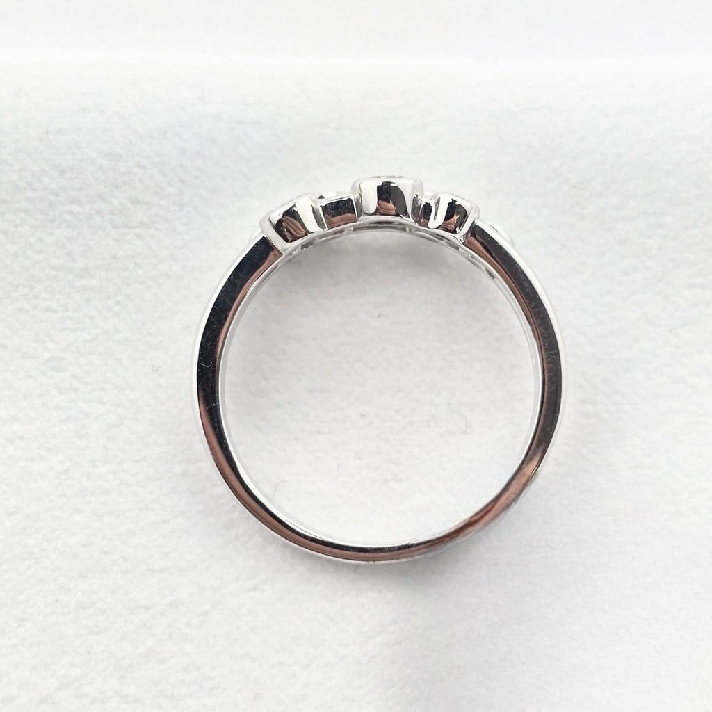 Two Row Open Diamond Bubble Ring