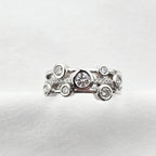 Triple Row Diamond Bubble Ring