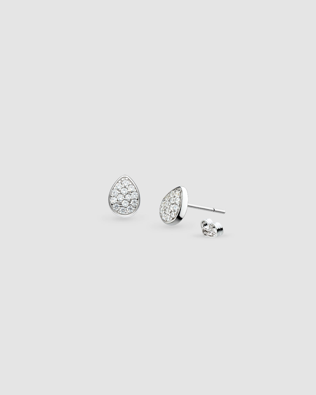 Coast Pebble Glisten Pave CZ Large Stud Earrings