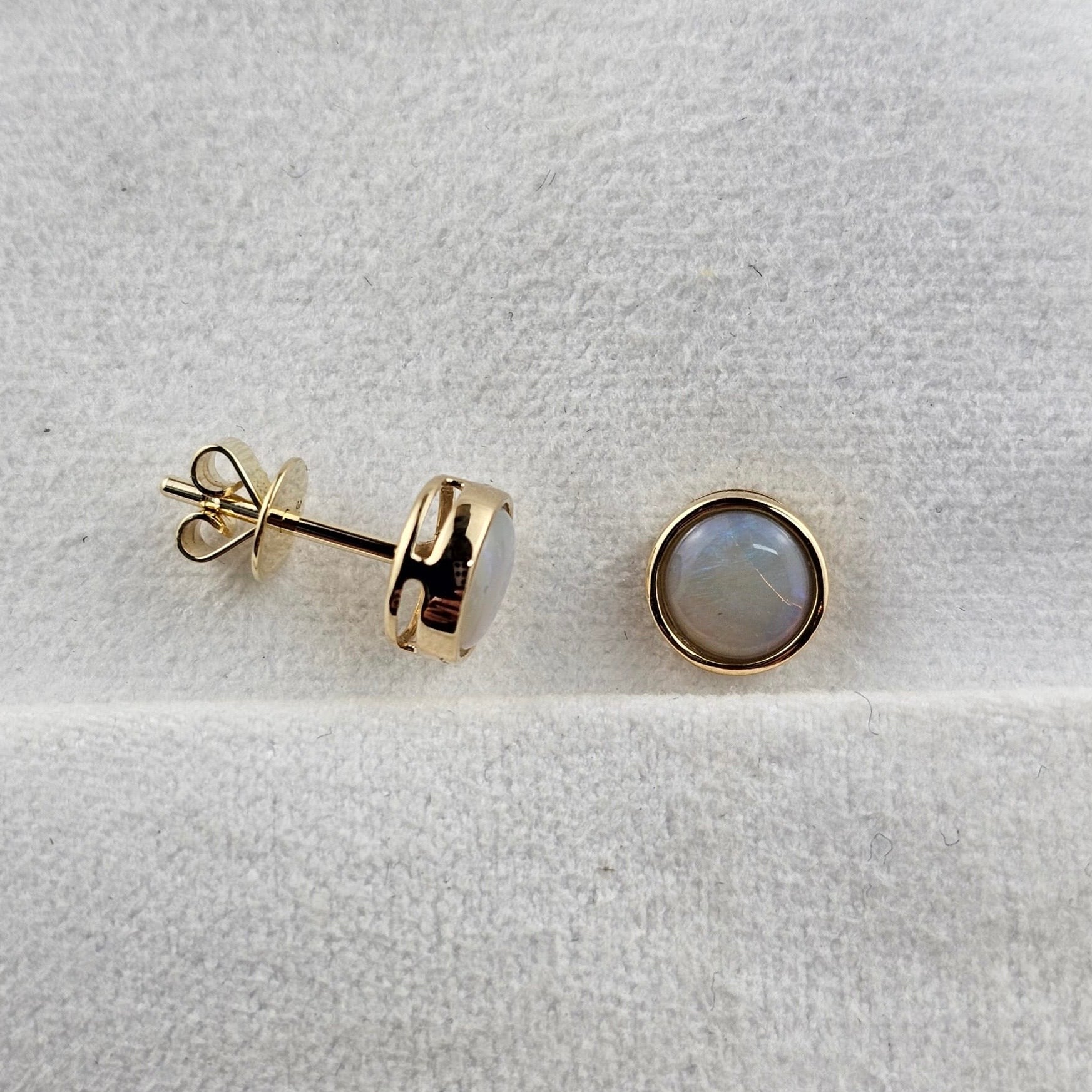Round Opal Studs