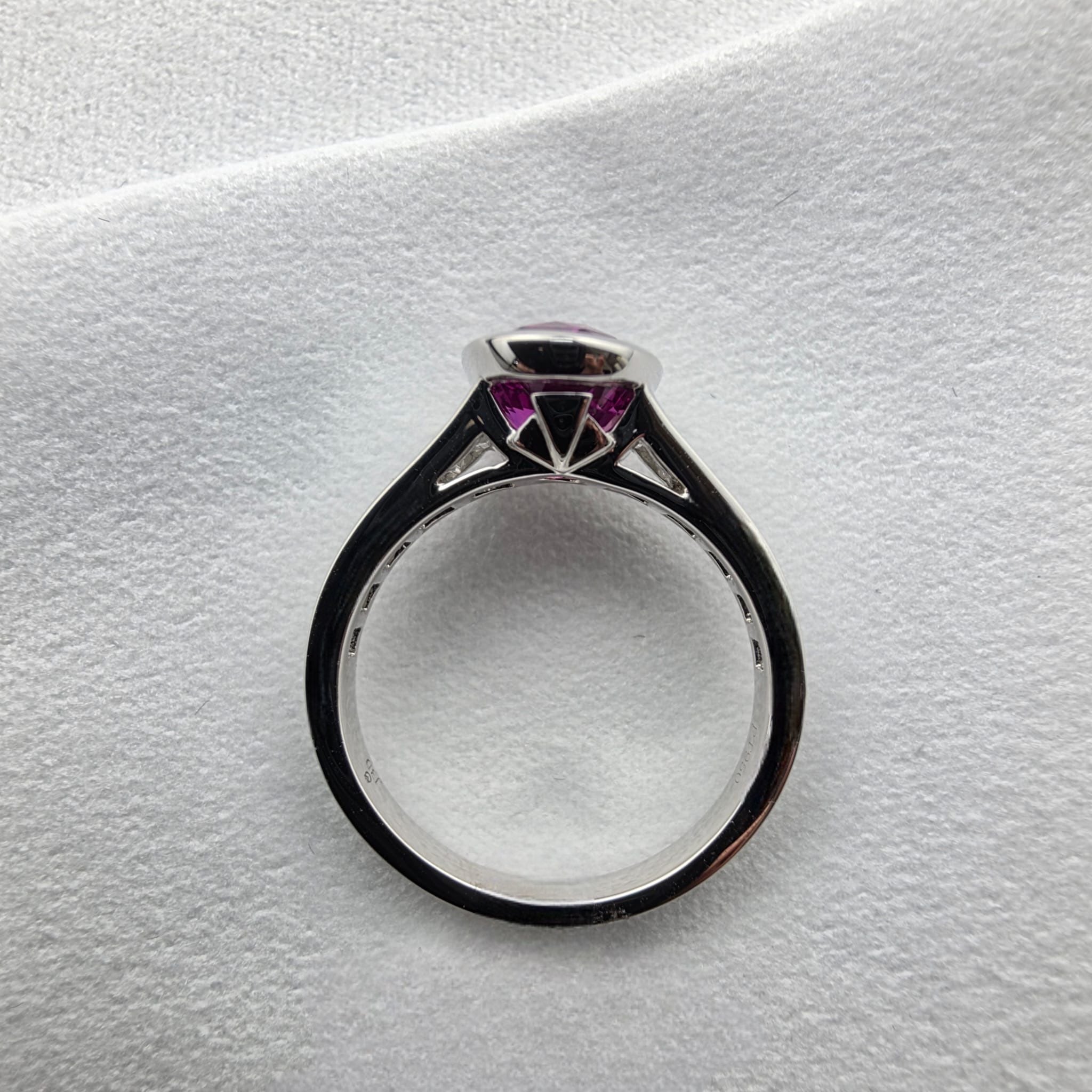 Madagascan Pink Sapphire and Diamond Shoulder Ring
