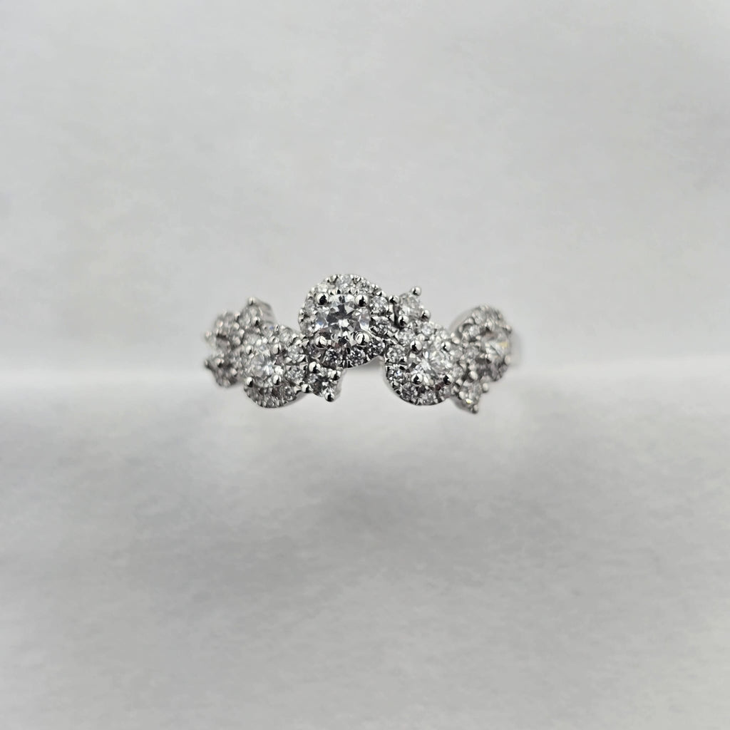 Staggered Cluster Diamond Ring