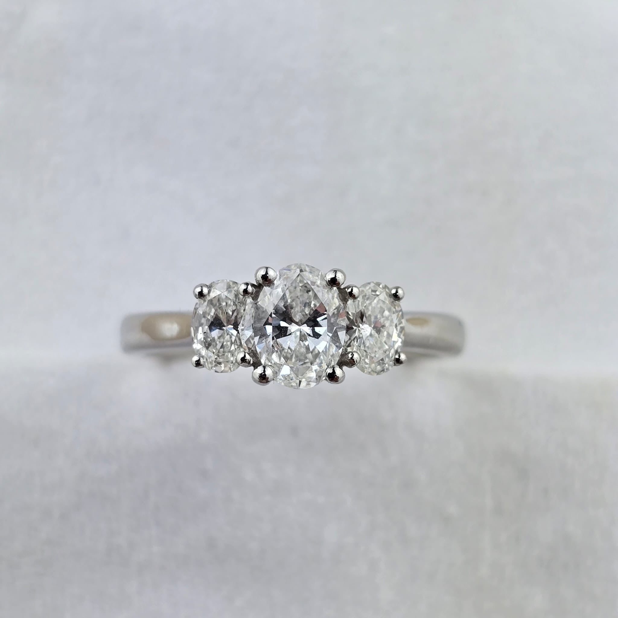 Oval Cut Diamond Trilogy Ring